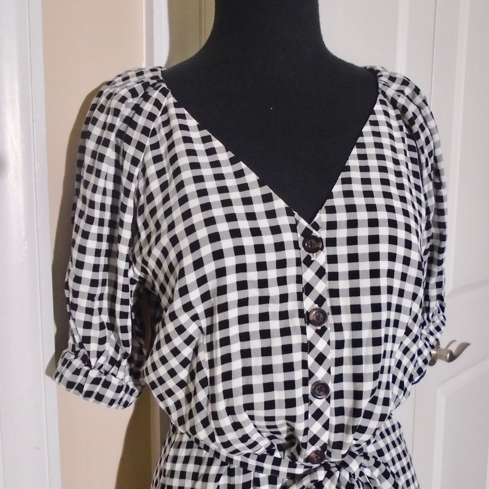 ANN TAYLOR NWT Gingham Belted Shirtdress 8P - Picture 6 of 9